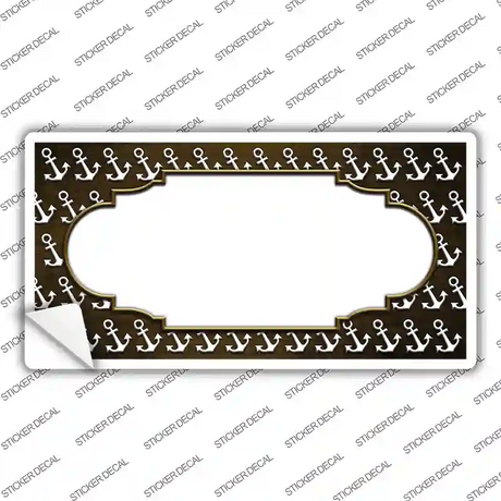 Brown White Anchor Scallop Oil Rubbed Novelty Sticker Decal