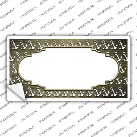Gold White Anchor Scallop Oil Rubbed Novelty Sticker Decal