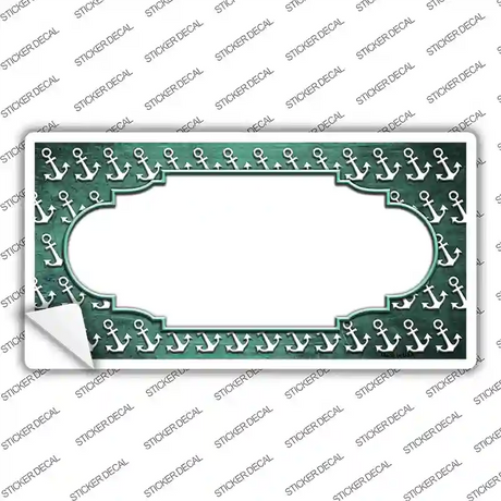 Mint White Anchor Scallop Oil Rubbed Novelty Sticker Decal