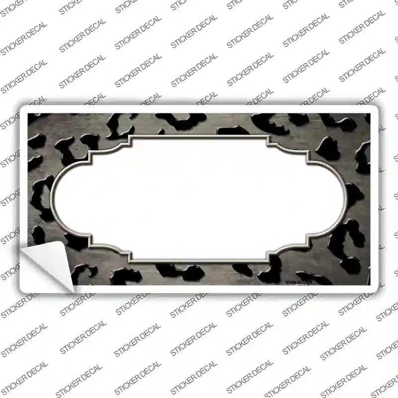 Tan Black Cheetah Scallop Oil Rubbed Novelty Sticker Decal