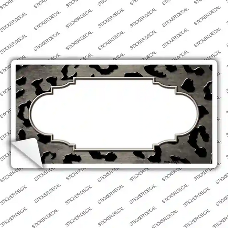Tan Black Cheetah Scallop Oil Rubbed Novelty Sticker Decal