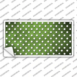 Lime Green White Small Dots Oil Rubbed Novelty Sticker Decal