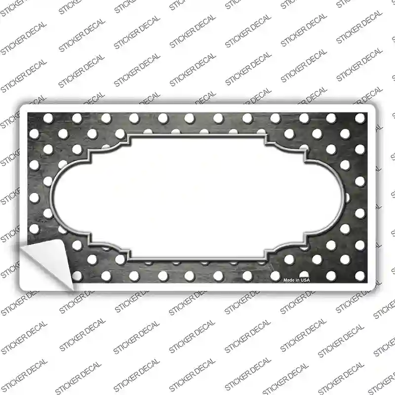 Gray White Small Dots Scallop Oil Rubbed Novelty Sticker Decal