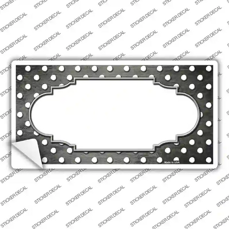 Gray White Small Dots Scallop Oil Rubbed Novelty Sticker Decal