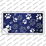 Blue White Paw Oil Rubbed Novelty Sticker Decal