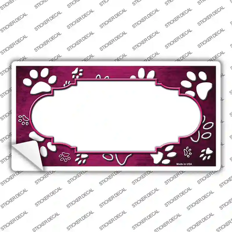 Paw Scallop Pink White Novelty Sticker Decal