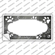 Paw Scallop Gray White Novelty Sticker Decal