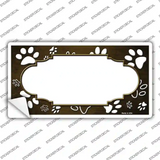 Paw Scallop Brown White Novelty Sticker Decal