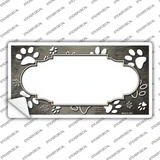 Paw Scallop Tan White Novelty Sticker Decal