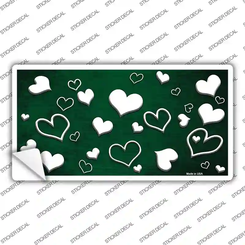 Green White Love Oil Rubbed Novelty Sticker Decal