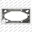 Gray White Love Scallop Oil Rubbed Novelty Sticker Decal