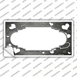 Gray White Love Scallop Oil Rubbed Novelty Sticker Decal