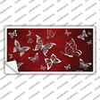 Red White Butterfly Oil Rubbed Novelty Sticker Decal