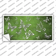 Lime Green White Butterfly Oil Rubbed Novelty Sticker Decal