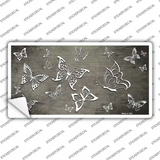 Tan White Butterfly Oil Rubbed Novelty Sticker Decal