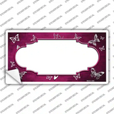 Pink White Scallop Butterfly Oil Rubbed Novelty Sticker Decal