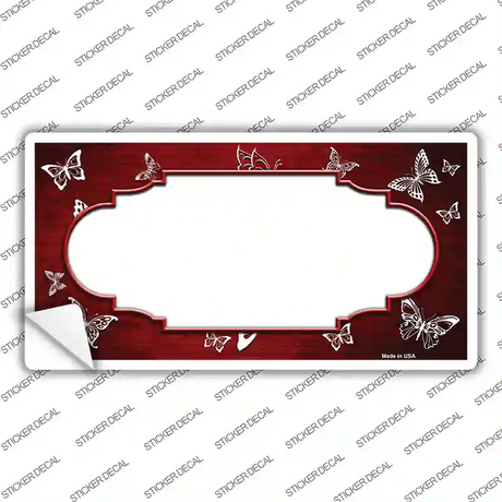 Red White Scallop Butterfly Oil Rubbed Novelty Sticker Decal