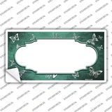 Mint White Scallop Butterfly Oil Rubbed Novelty Sticker Decal