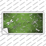 Lime Green White Dragonfly Oil Rubbed Novelty Sticker Decal