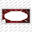 Red White Dragonfly Scallop Oil Rubbed Novelty Sticker Decal