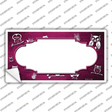 Pink White Owl Scallop Oil Rubbed Novelty Sticker Decal