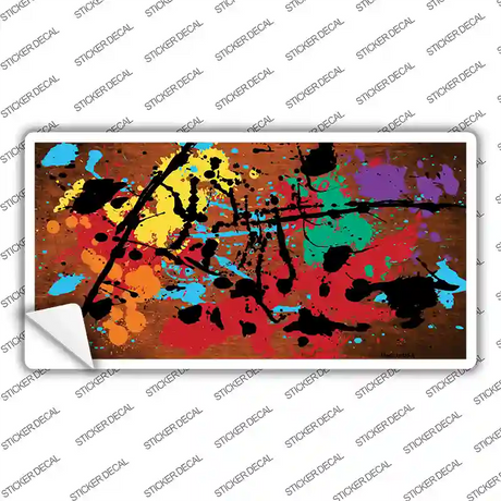 Orange Splatter Oil Rubbed Novelty Sticker Decal Small