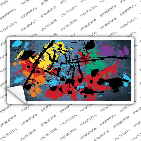 Light Blue Splatter Oil Rubbed Novelty Sticker Decal Small