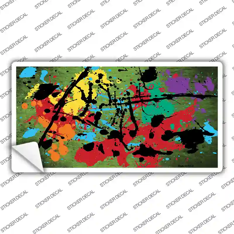 Lime Green Splatter Oil Rubbed Novelty Sticker Decal