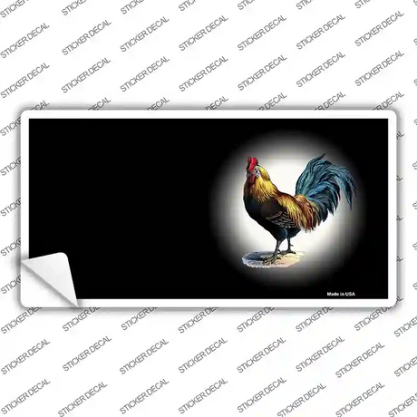 Rooster Offset Black Novelty Sticker Decal Small