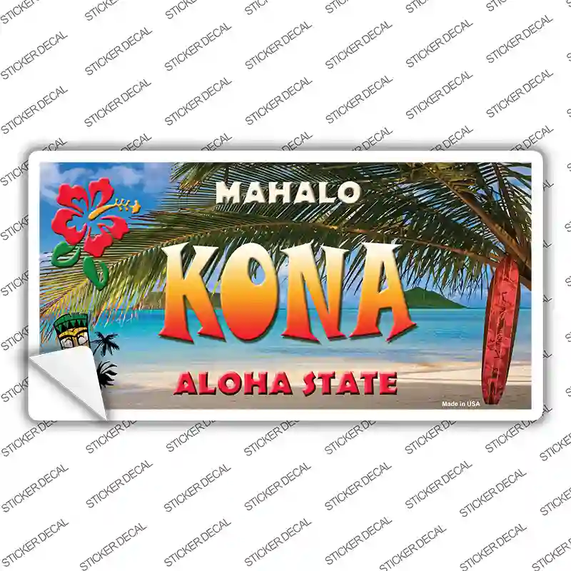 Kona Hawaii State Novelty Sticker Decal Small