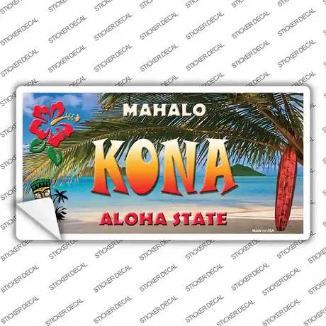 Kona Hawaii State Novelty Sticker Decal Small