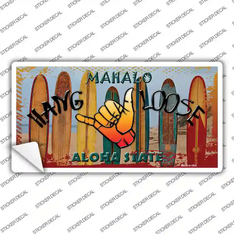 Hang Loose Surfboards Hawaii State Novelty Sticker Decal Small