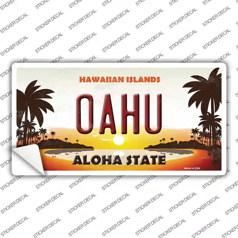 Oahu Hawaiian Islands Novelty Sticker Decal Small