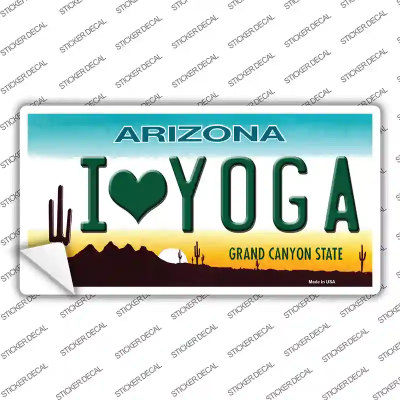 I Love Yoga Novelty Sticker Decal Small