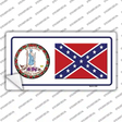 Confederate Flag Virginia Seal Novelty Sticker Decal Small