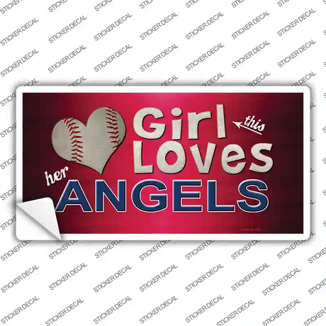 This Girl Loves Her Angels Novelty Sticker Decal Small