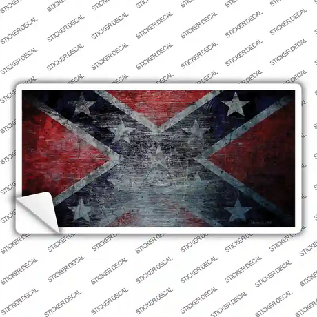 Confederate Flag Scratched Novelty Sticker Decal Small