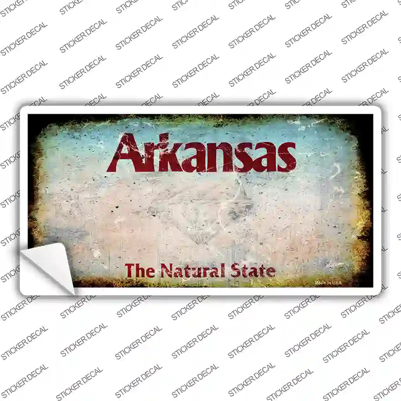 Arkansas State Rusty Novelty Sticker Decal Small