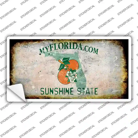 Florida State Rusty Novelty Sticker Decal Small