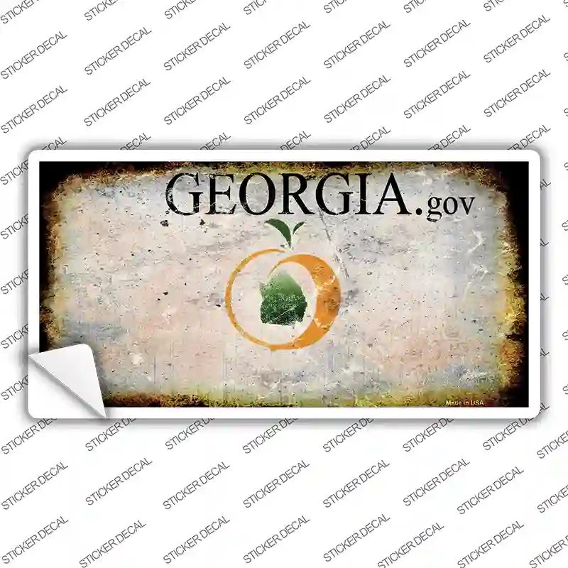 Georgia State Rusty Novelty Sticker Decal Small