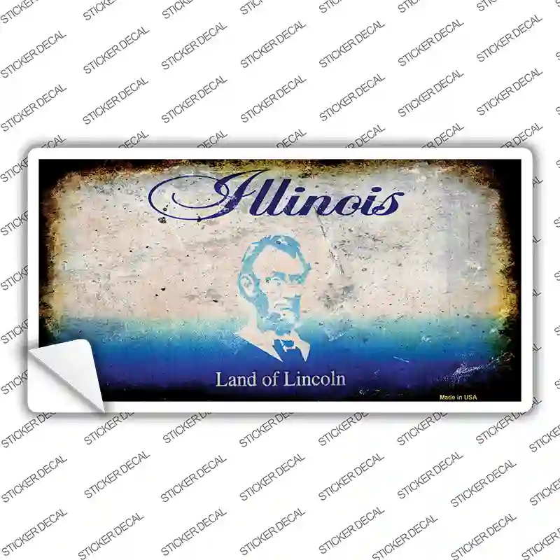 Illinois State Rusty Novelty Sticker Decal Small