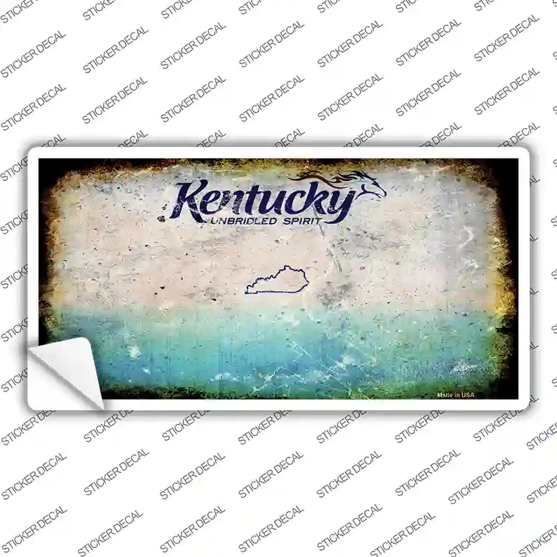 Kentucky State Rusty Novelty Sticker Decal Small