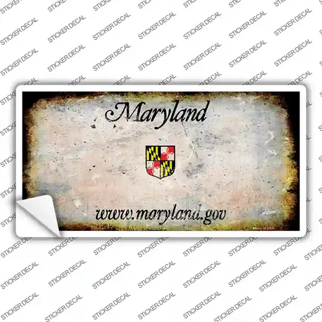 Maryland State Rusty Novelty Sticker Decal Small