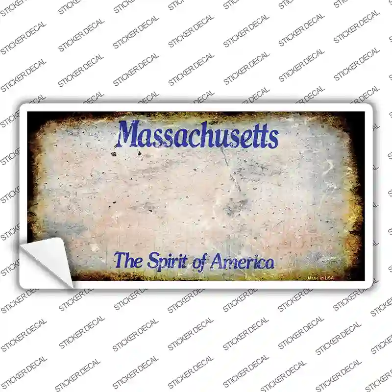 Massachusetts State Rusty Novelty Sticker Decal Small