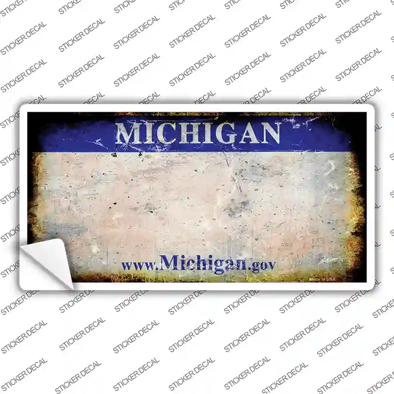 Michigan State Rusty Novelty Sticker Decal Small