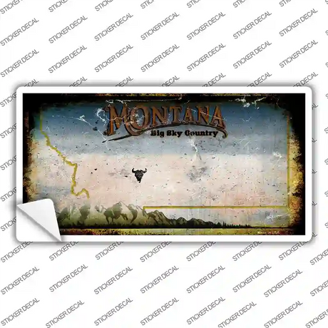 Montana State Rusty Novelty Sticker Decal Small