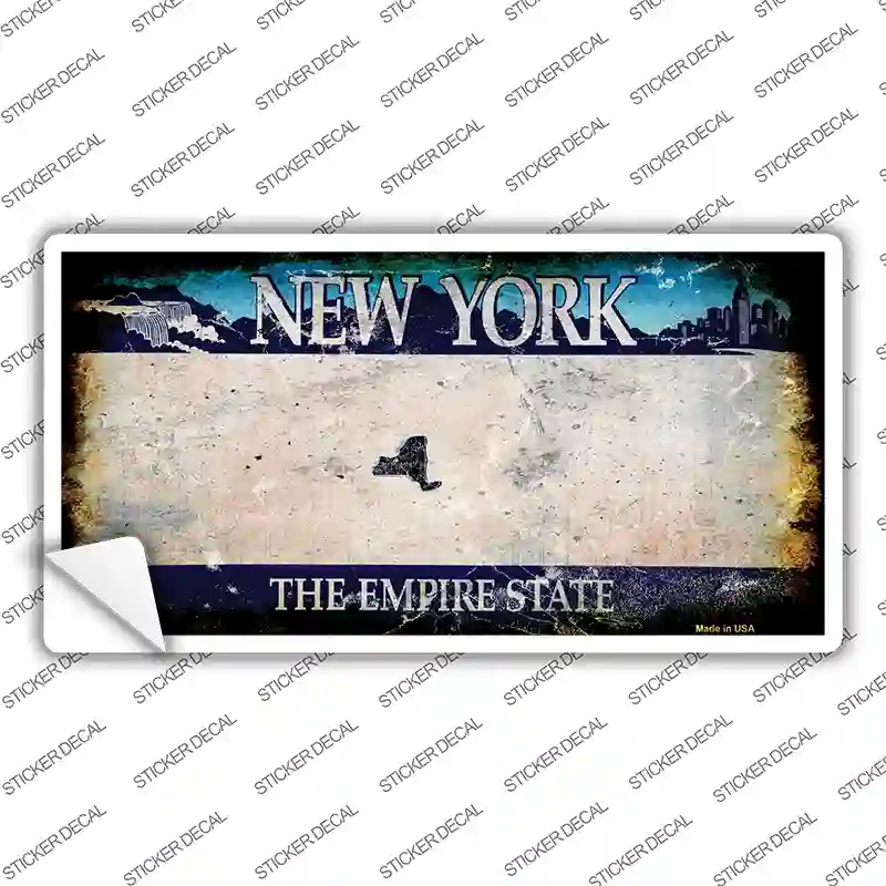 New York State Rusty Novelty Sticker Decal Small