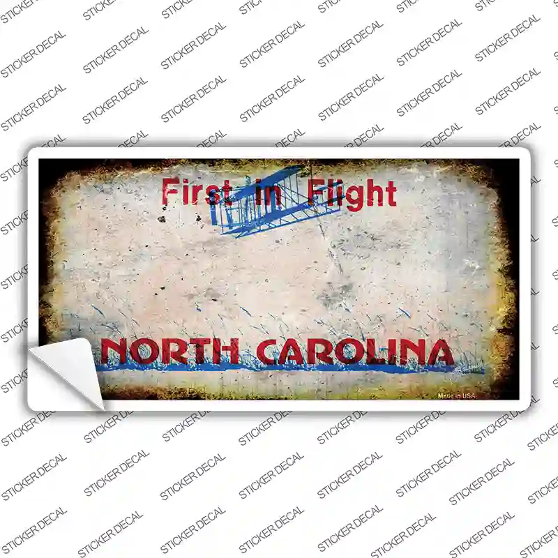 North Carolina State Rusty Novelty Sticker Decal Small