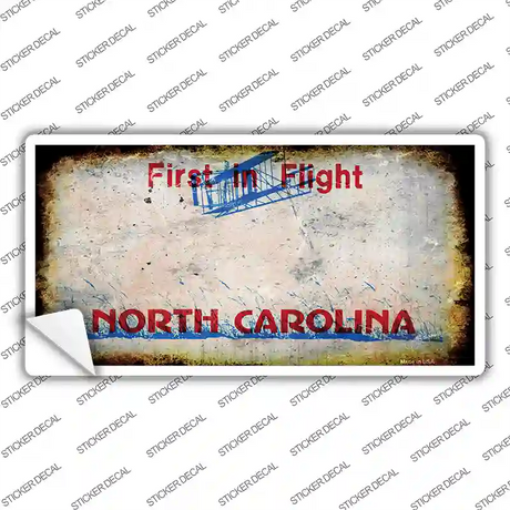 North Carolina State Rusty Novelty Sticker Decal Small