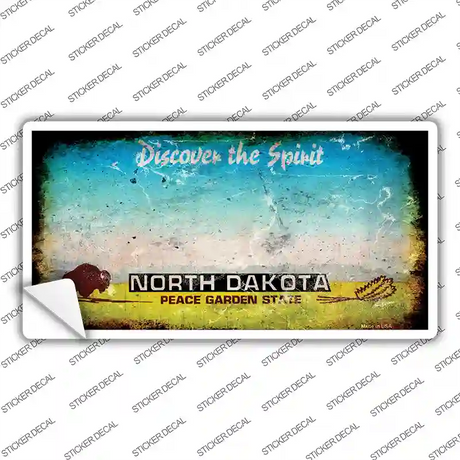 North Dakota State Rusty Novelty Sticker Decal Small